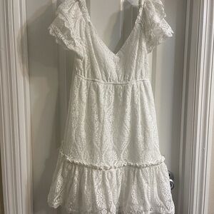 Blu Pepper Cream Textured Dress